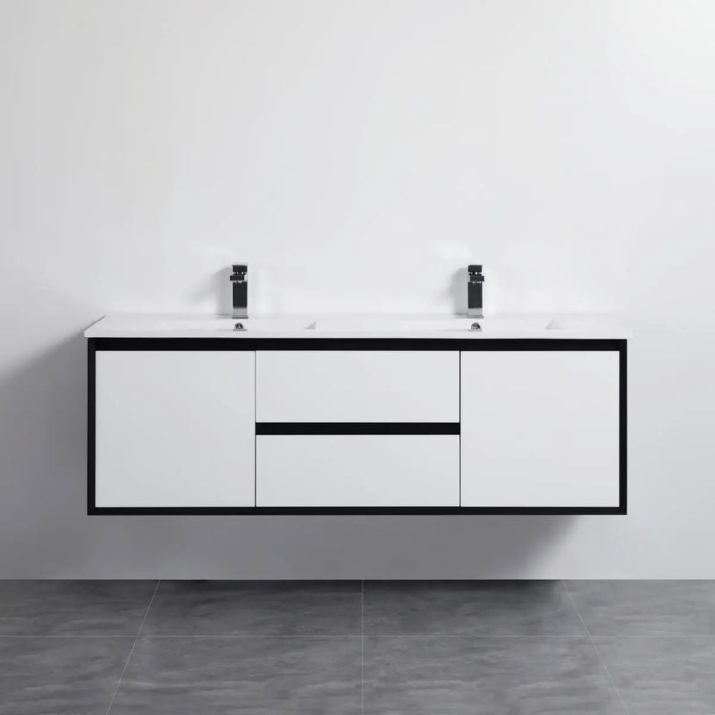 Poseidon PETRA Wall Hung Double Wall Vanity 1500 Poseidon