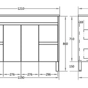 Stella Freestanding Vanity 1220 - Aqualux Bathrooms- Poseidon