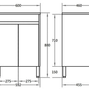Stella Pvc Floor Standing 600 - Aqualux Bathrooms- Poseidon