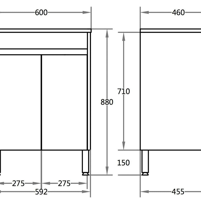 Stella Pvc Floor Standing 600 - Aqualux Bathrooms- Poseidon
