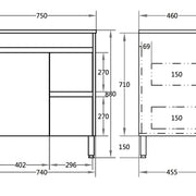 Stella Pvc Floor Standing 750 - Aqualux Bathrooms- Poseidon