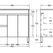 Stella Pvc Floor Standing 900 - Aqualux Bathrooms- Poseidon