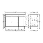 Evie Double Bowl Freestanding Vanity 1200 - Aqualux Bathrooms- Poseidon