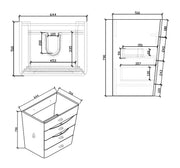 Belbagno - Belbagno Piramid Freestanding Vanity 650mm -  White Wood - Aqualux Bathrooms