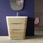 Belbagno - Belbagno Piramid Freestanding Vanity 800mm -  White Oak - Aqualux Bathrooms