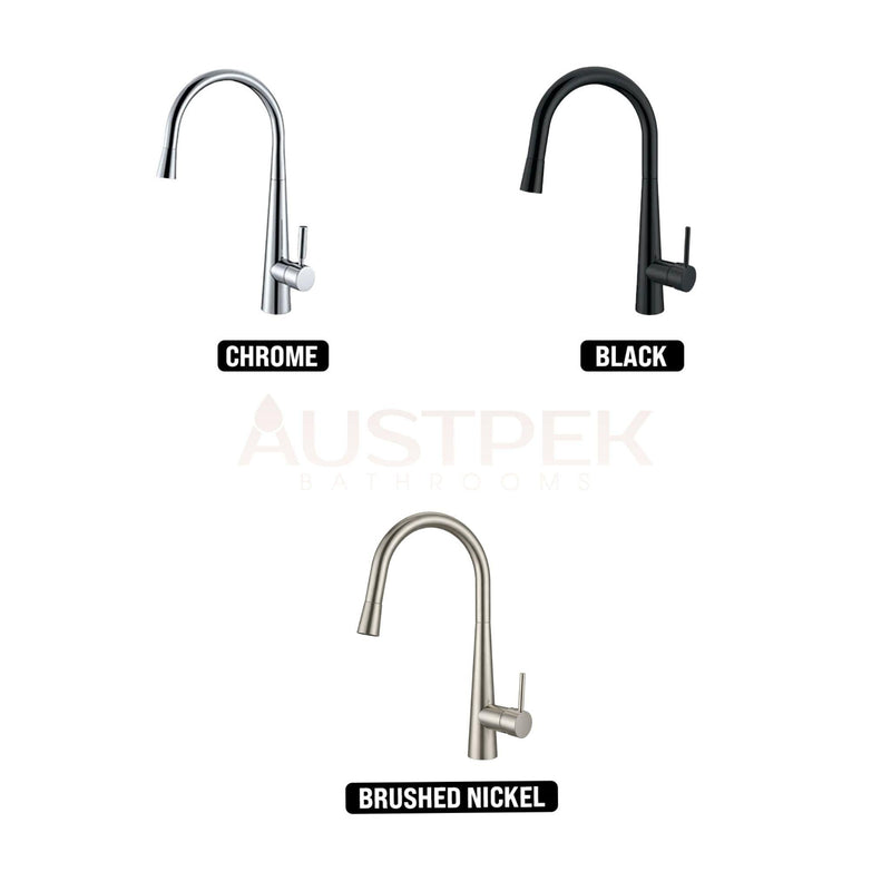 OTTI BISTRO PULL-OUT KITCHEN AND LAUNDRY SINK MIXER 420MM MATTE BLACK