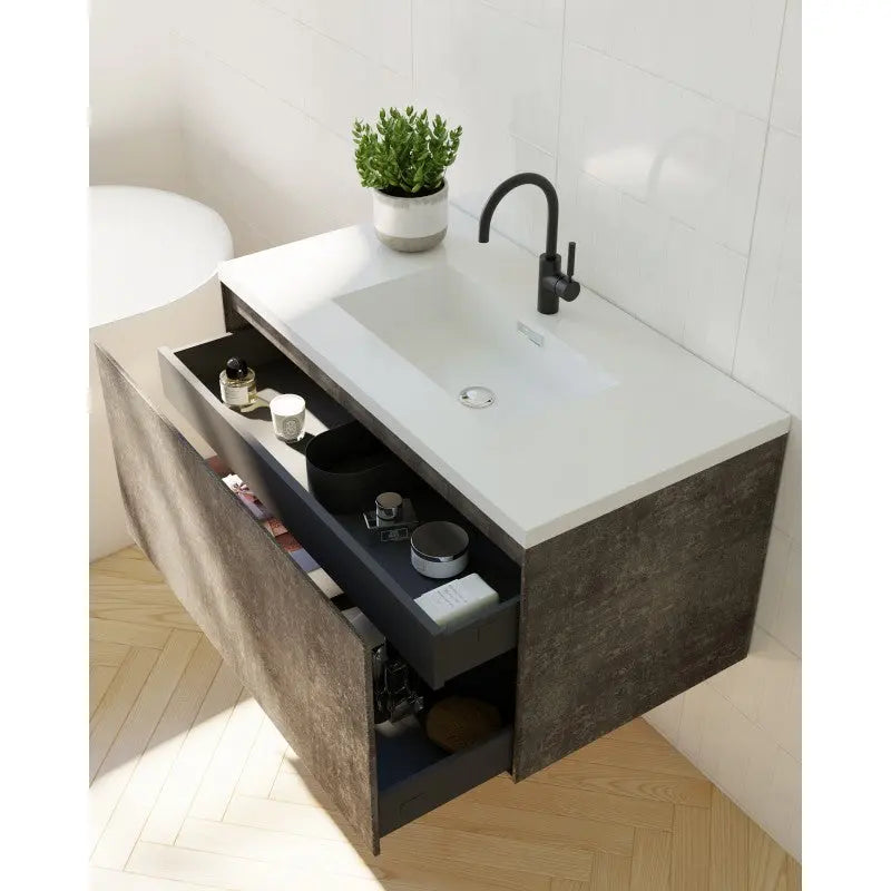 Belbagno - Belbagno Prado wall hung Vanity 1200mm - Maple Oak - Aqualux Bathrooms