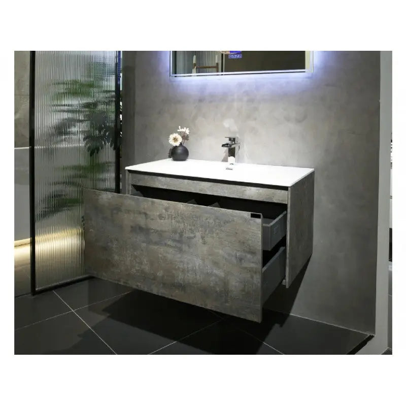 Belbagno - Belbagno Prado wall hung Vanity 1200mm - Maple Oak - Aqualux Bathrooms