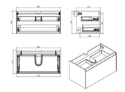 Belbagno - Belbagno Prado wall hung Vanity 900mm -  Gloss white - Aqualux Bathrooms