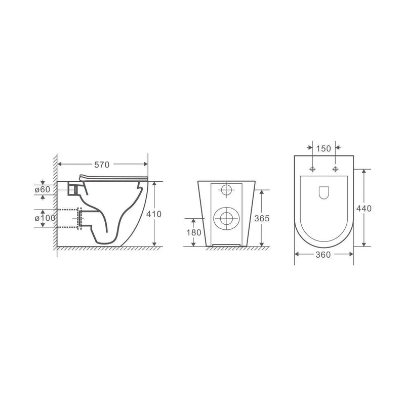 Raul99 Wall Faced Floor Toilets Pan - Aqualux Bathrooms- Mercio