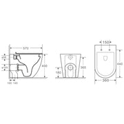 Mercio Raul99 Rimless Wall Faced Floor Toilet Pan - Aqualux Bathrooms- Mercio