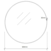 Round Black Frame Mirror 600mm - Aqualux Bathrooms- Mercio