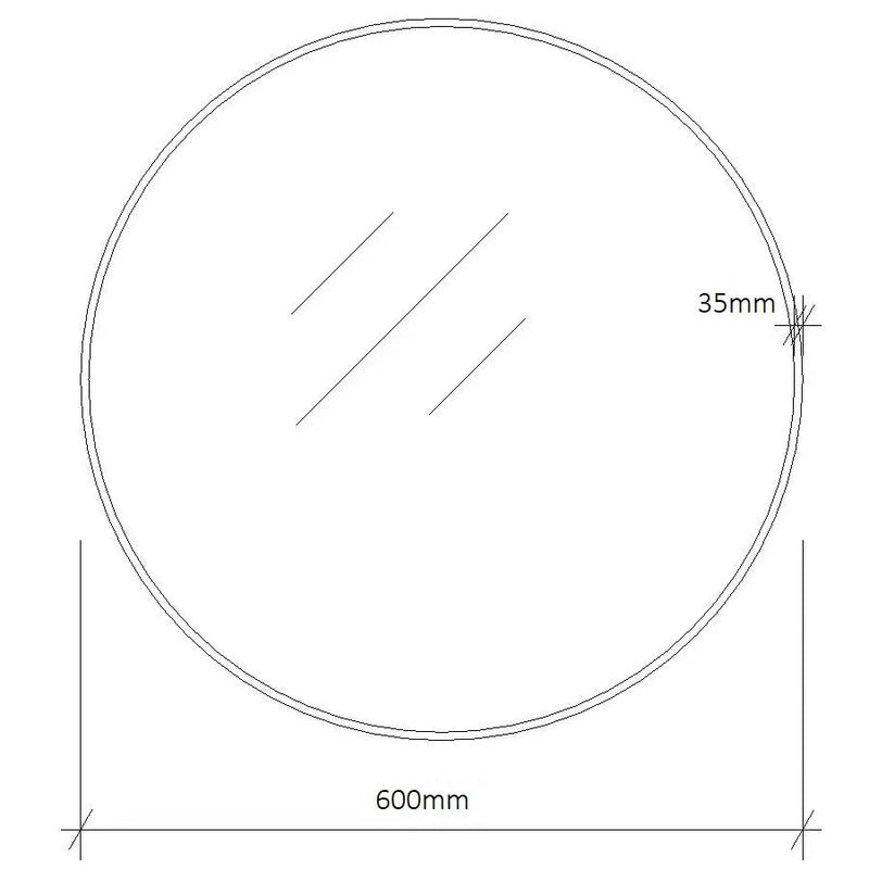 Round Black Frame Mirror 600mm - Aqualux Bathrooms- Mercio