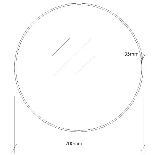 Round Black Frame Mirror 700mm - Aqualux Bathrooms- Mercio