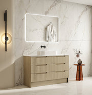 Fluted Rhea Floor Standing Vanity - Natural Oak (All Sizes) - Beyond Bathware