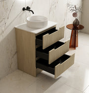 Fluted Rhea Floor Standing Vanity - Natural Oak (All Sizes) - Beyond Bathware