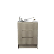 Fluted Rhea Floor Standing Vanity - Natural Oak (All Sizes) - Beyond Bathware