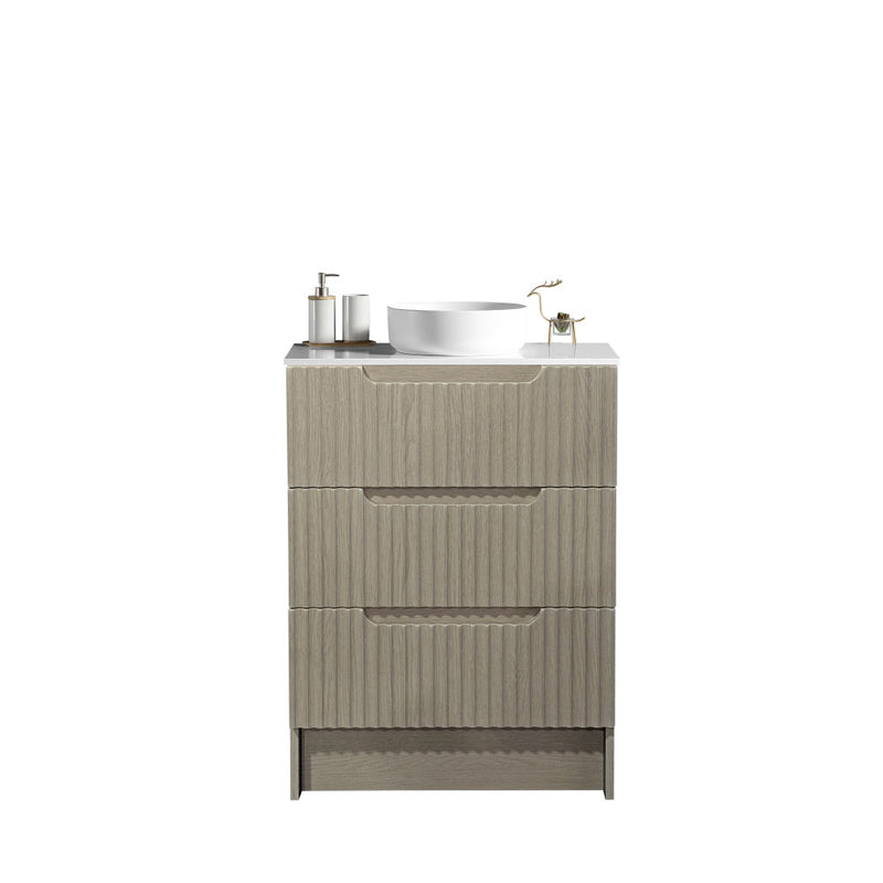Fluted Rhea Floor Standing Vanity - Natural Oak (All Sizes) - Beyond Bathware