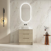 Fluted Rhea Floor Standing Vanity - Natural Oak (All Sizes) - Beyond Bathware