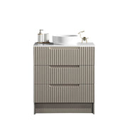 Fluted Rhea Floor Standing Vanity - Natural Oak (All Sizes) - Beyond Bathware