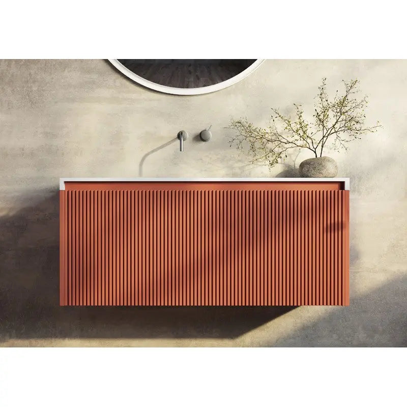 Belbagno - Belbagno Rimini wall hung Vanity 1000mm - Potter's Clay - Aqualux Bathrooms