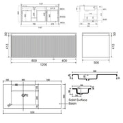 Belbagno - Belbagno Rimini wall hung Vanity 1200mm- Potter's Clay - Aqualux Bathrooms