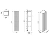 Belbagno - Belbagno Rimini Wall Hung Tall Boy 1200mm - Rain Forest - Aqualux Bathrooms