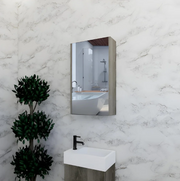 RIVA GENEVA FLAT Dark Oak Mirror Shaving Cabinet 450mm - Beyond Bathware