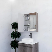 RIVA GENEVA FLAT Dark Oak Mirror Shaving Cabinet 600mm - Beyond Bathware