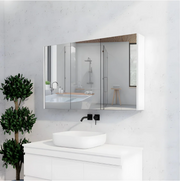 RIVA GENEVA FLAT Gloss/Matte White Mirror Shaving Cabinet 1200mm - Beyond Bathware