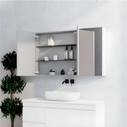 RIVA GENEVA FLAT Gloss/Matte White Mirror Shaving Cabinet 1200mm - Beyond Bathware