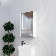 RIVA GENEVA FLAT Gloss/Matte White Mirror Shaving Cabinet 450mm - Beyond Bathware