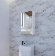 RIVA GENEVA FLAT Gloss/Matte White Mirror Shaving Cabinet 450mm - Beyond Bathware