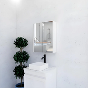RIVA GENEVA FLAT Gloss/Matte White Mirror Shaving Cabinet 600mm - Beyond Bathware