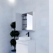 RIVA GENEVA FLAT Gloss/Matte White Mirror Shaving Cabinet 600mm - Beyond Bathware
