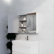 RIVA GENEVA FLAT Gloss/Matte White Mirror Shaving Cabinet 900mm - Beyond Bathware