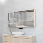RIVA GENEVA FLAT Light Oak Mirror Shaving Cabinet 1500mm - Beyond Bathware