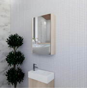 RIVA GENEVA FLAT Light Oak Mirror Shaving Cabinet 450mm - Beyond Bathware