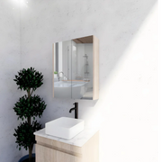 RIVA GENEVA FLAT Light Oak Mirror Shaving Cabinet 600mm - Beyond Bathware