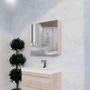 RIVA GENEVA FLAT Light Oak Mirror Shaving Cabinet 750mm - Beyond Bathware