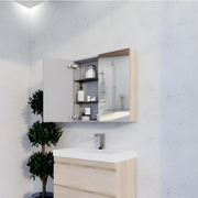 RIVA GENEVA FLAT Light Oak Mirror Shaving Cabinet 750mm - Beyond Bathware