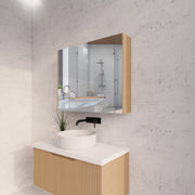 RIVA GENEVA FLUTED American Oak Mirror Shaving Cabinet 900mm - Beyond Bathware
