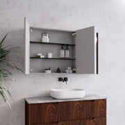 RIVA GENEVA FLUTED Brown Oak Mirror Shaving Cabinet 1200mm - Beyond Bathware