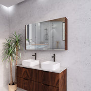 RIVA GENEVA FLUTED Brown Oak Mirror Shaving Cabinet 1200mm - Beyond Bathware