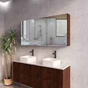 RIVA GENEVA FLUTED Brown Oak Mirror Shaving Cabinet 1500mm - Beyond Bathware