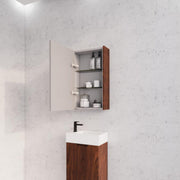 RIVA GENEVA FLUTED Brown Oak Mirror Shaving Cabinet 450mm - Beyond Bathware