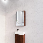 RIVA GENEVA FLUTED Brown Oak Mirror Shaving Cabinet 450mm - Beyond Bathware