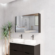 RIVA GENEVA FLUTED Matte Black Mirror Shaving Cabinet 1200mm - Beyond Bathware