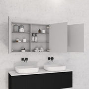 RIVA GENEVA FLUTED Matte Black Mirror Shaving Cabinet 1500mm - Beyond Bathware