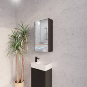 RIVA GENEVA FLUTED Matte Black Mirror Shaving Cabinet 450mm - Beyond Bathware